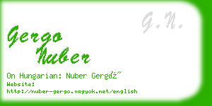 gergo nuber business card